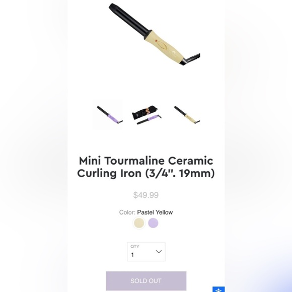 Mini Tourmaline Ceramic Curling Iron (3/4". 19mm) - Picture 12 of 12